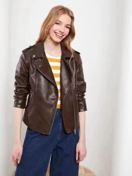 Ladies high fashion Bomber PU jacket  (6)